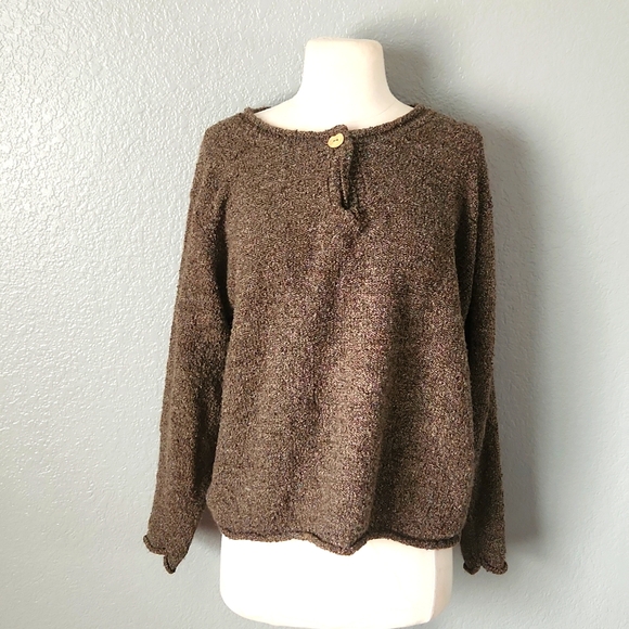 Coldwater Creek Sweaters - Coldwater Creek Cozy Brown Knit Sweater Size XL